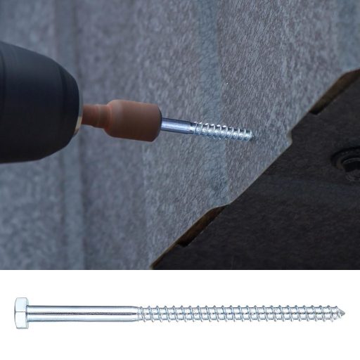 Hmkesoteric M10 Hatszögfejű Fa Csavar 10x120mm Horganyzott 10db Alátéttel