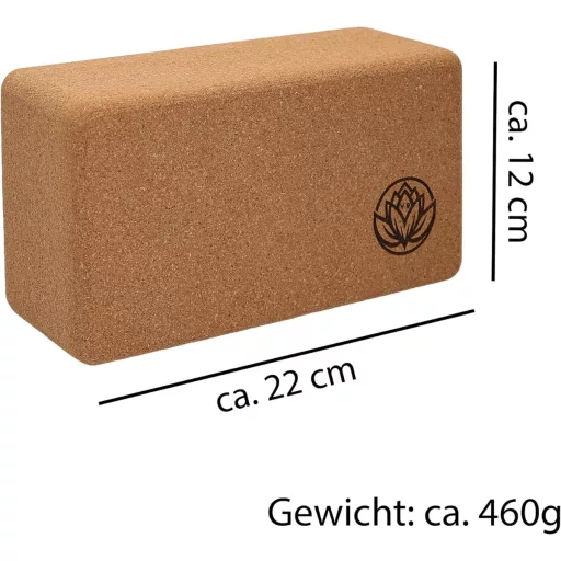 VonBueren 2 ks korková joga kocka | Súprava jogových blokov 22x12x7,5 cm