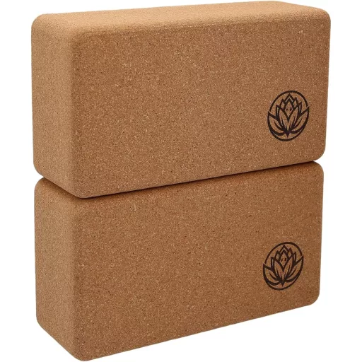 VonBueren 2 ks korková joga kocka | Súprava jogových blokov 22x12x7,5 cm