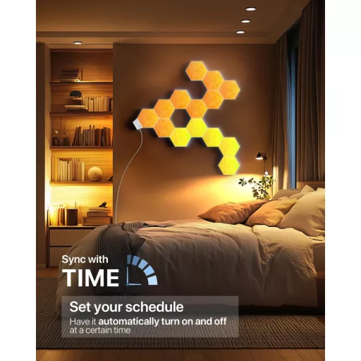 Lphianx Smart Hexagon LED Panel 9 db RGB Zenevetítés Alexa Google kompatibilis