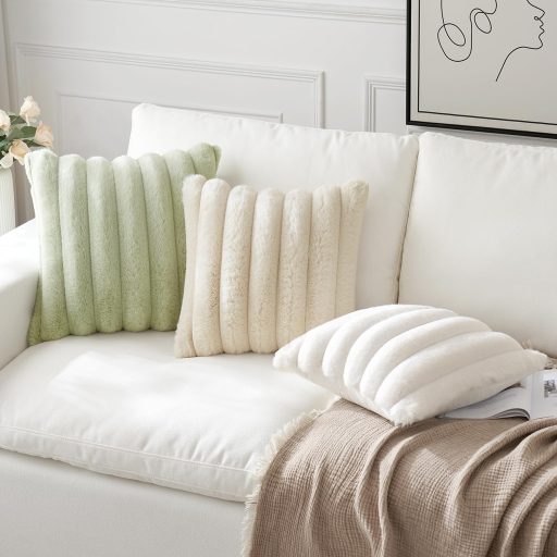 MIULEE 2 kom plišanih jastučnica zelene boje, 50x50 cm, moderni jastuci za sofu, boho stil