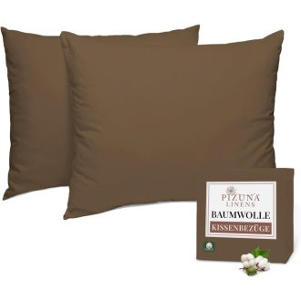   Pizuna Prémium Pamut Párnahuzat Szett, 70x90 cm, 2 db, Woody Brown, 400 Szálas Hosszúszálú Pamut Szatén, Légáteresztő, Öko-Tex Tanúsított