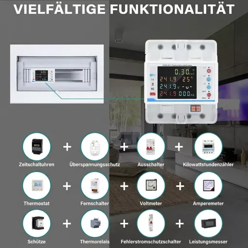 DewinLVD 100A 3 fázisú intelligens fogyasztásmérő WiFi DIN sínre