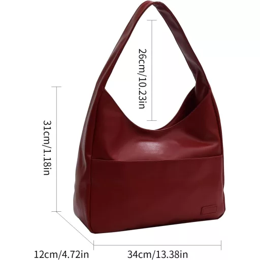 CUNGGI nagy női válltáska hobo tote bag vegán bőrből casual retro kézitáska