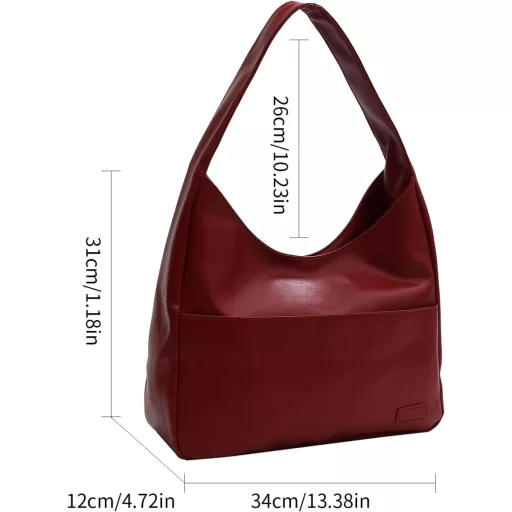 CUNGGI nagy női válltáska hobo tote bag vegán bőrből casual retro kézitáska