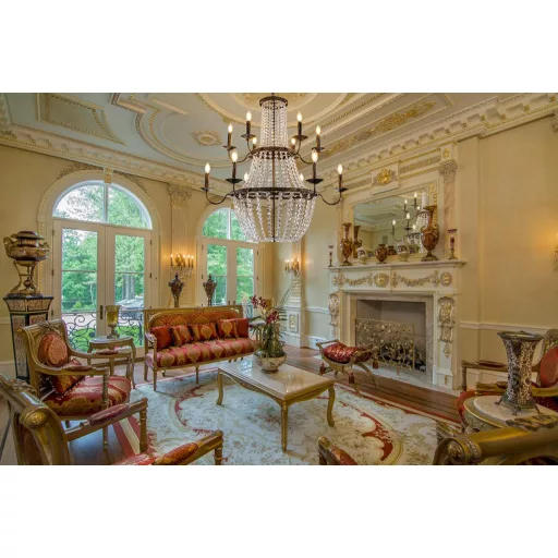 TOCHIC Vintage Brončani Kristalni Luster s 12 Krakova Stropna Svjetiljka za Dnevni Boravak