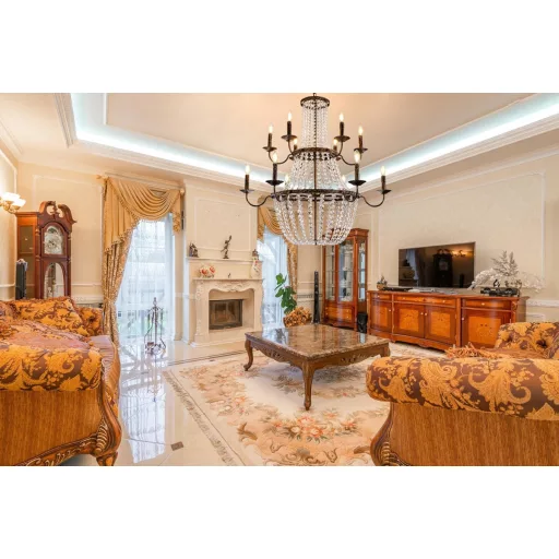 TOCHIC Vintage Bronz Cristal Lustră cu 12 Brațe, Lampă de Plafon pentru Living