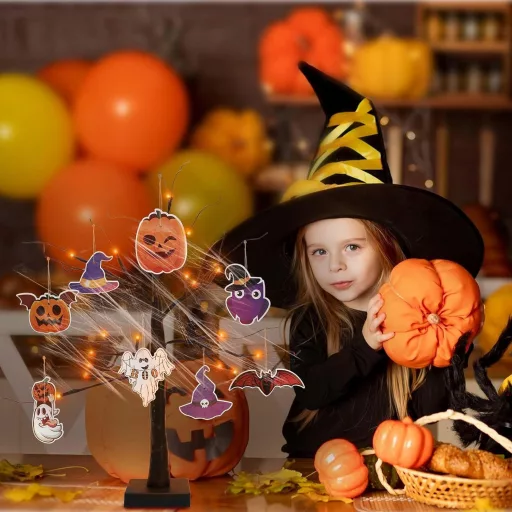 APODESS 24 LED Halloween Dekorációs Fényfák Asztali Ablak Világítás