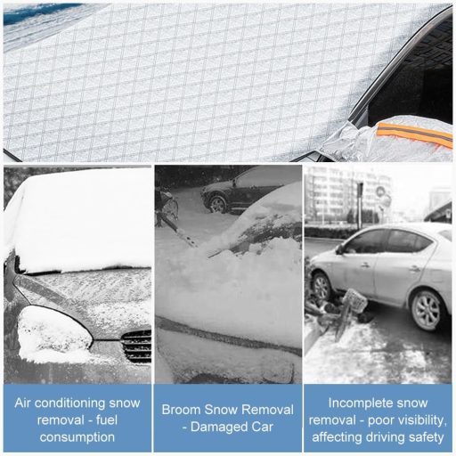 Husă Parbriz Auto BASTOUR - Protecție Magnetică Anti-Îngheț Iarnă, Anti-Zăpadă, Anti-Gheață - Copertină Auto Pliabilă Anti-UV, Soare și Praf