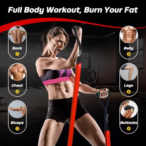 Fokky Fitneszbandok Szett Ajtóhorgony Védőpárnával Edzéshez Jóga Pilates - Light Yellow, Bright Red, Dark Black