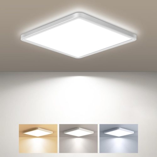 zemty Négyzet LED Mennyezeti Lámpa 15W 1800LM - Állítható Színhőmérséklet 3000K/4000K/6500K - Fürdőszobába, Konyhába, Hálószobába, Folyosóra