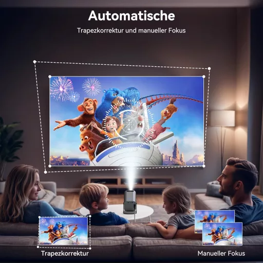Polocsh 4K Mini Projektor Android 11.0 Rendszerrel - Full HD 1080P Hordozható Házimozi, WLAN6, BT5.2, Auto Keystone, 150" Kijelző, 180° Forg