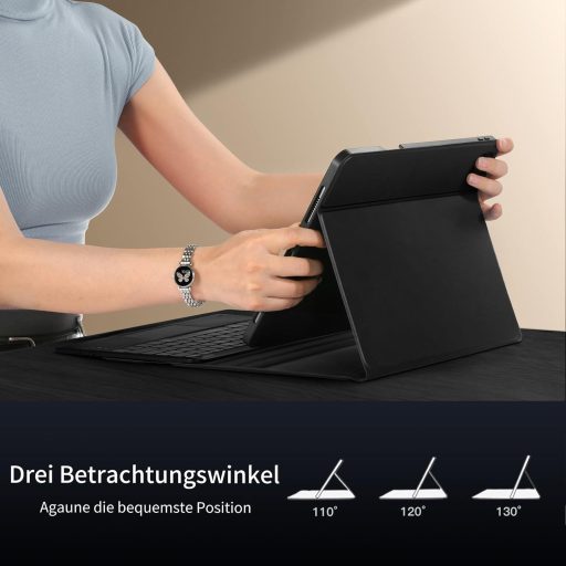 Vobafe maska s tipkovnicom za iPad Air 13" i iPad Pro 12.9" QWERTZ, touchpad, 7 boja pozadinskog osvjetljenja