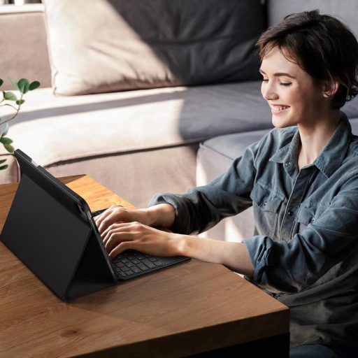 Vobafe iPad Air 13" és iPad Pro 12.9" billentyűzetes tok QWERTZ, trackpad, 7 szín világítás