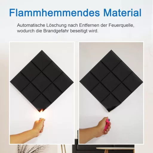 AKSBTEC 12db Akusztikus Hangszigetelő Hab 5cm Öntapadós Falpanel Stúdió