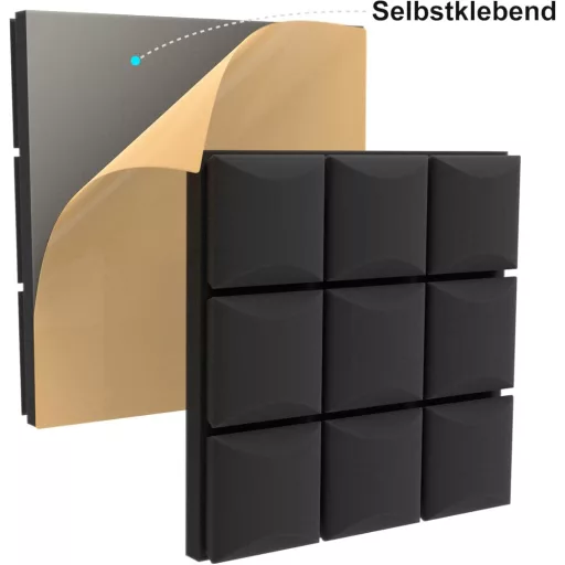 AKSBTEC 12db Akusztikus Hangszigetelő Hab 5cm Öntapadós Falpanel Stúdió