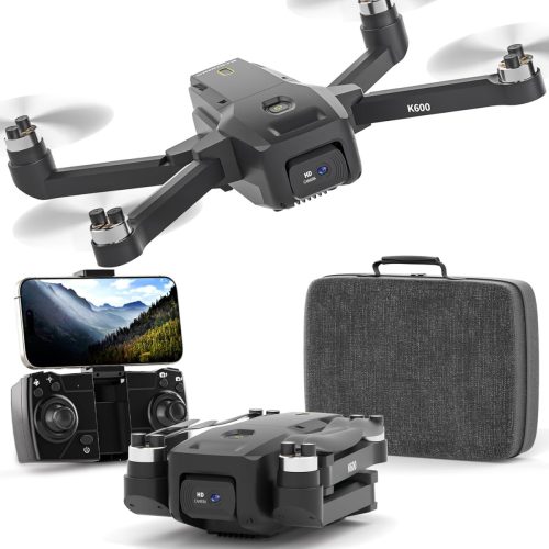 Karuisrc K600 Skladací dron s 1080P kamerou, 90° motoricky nastaviteľná kamera, automatické vznášanie, vzlet/pristátie jedným dotykom, pre začiatočníkov