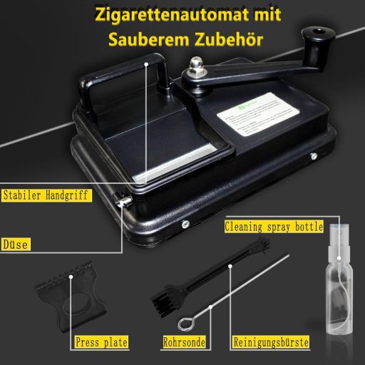 JIUJITSAW Cigaretta Tömörítő Gép 8mm Dohányzáshoz Fekete Kiegészítőkkel