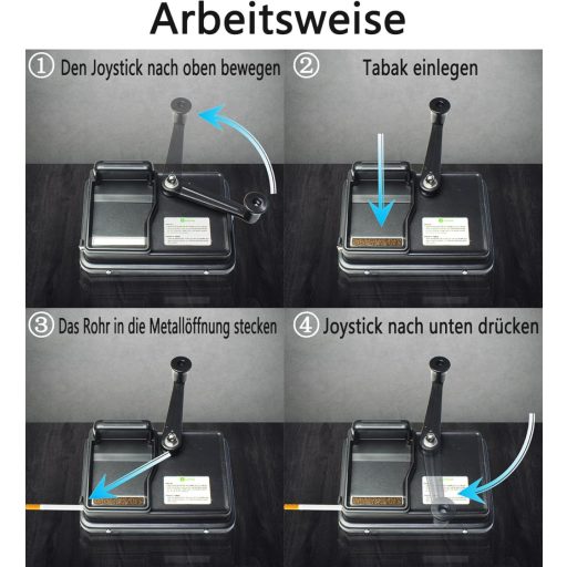 JIUJITSAW Cigaretta Tömörítő Gép 8mm Dohányzáshoz Fekete Kiegészítőkkel