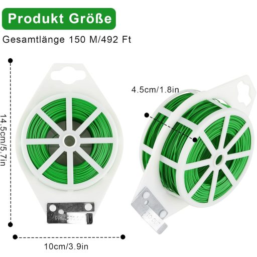 DASHUAIGE 150m Növénykötöző Drót Tekerccsel és Vágóval Fekete
