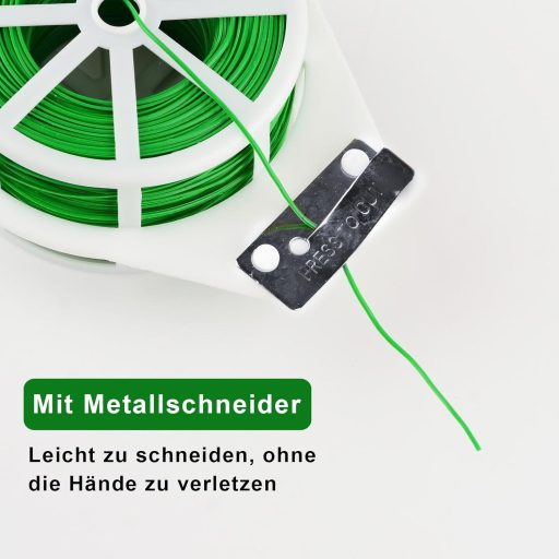 DASHUAIGE 150m Növénykötöző Drót Tekerccsel és Vágóval Fekete