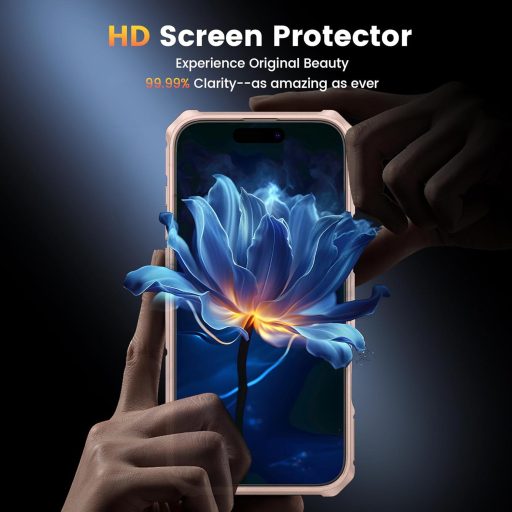 Doeshine iPhone 16 Pro Max Tok, 360° Forgatható Mágneses Gyűrűs Állvánnyal, Katonai Szintű Védelem, Kameracsúszka, 2db Kijelzővédő Fóliával,