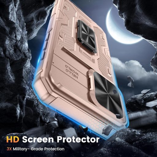 Husă Doeshine pentru iPhone 16 Pro Max, cu inel magnetic rotativ 360°, protecție de nivel militar, glisieră pentru cameră, 2 folii de protecție ecran,