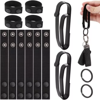   PEUTIER Set 12 bucăți suport centură cu design cu buton dublu - Accesoriu centură poliție cu cârlig pentru breloc și fixare pentru walkie-talkie