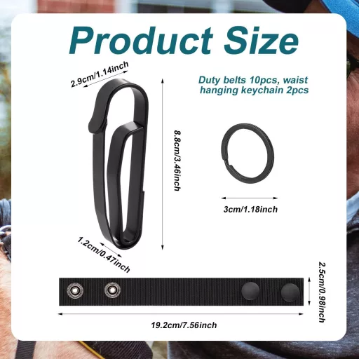 PEUTIER Set 12 bucăți suport centură cu design cu buton dublu - Accesoriu centură poliție cu cârlig pentru breloc și fixare pentru walkie-talkie