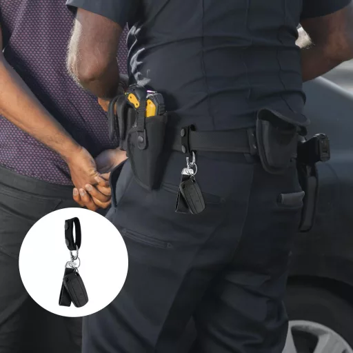 PEUTIER Set 12 bucăți suport centură cu design cu buton dublu - Accesoriu centură poliție cu cârlig pentru breloc și fixare pentru walkie-talkie