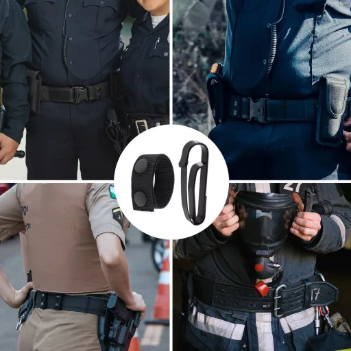 PEUTIER Set 12 bucăți suport centură cu design cu buton dublu - Accesoriu centură poliție cu cârlig pentru breloc și fixare pentru walkie-talkie