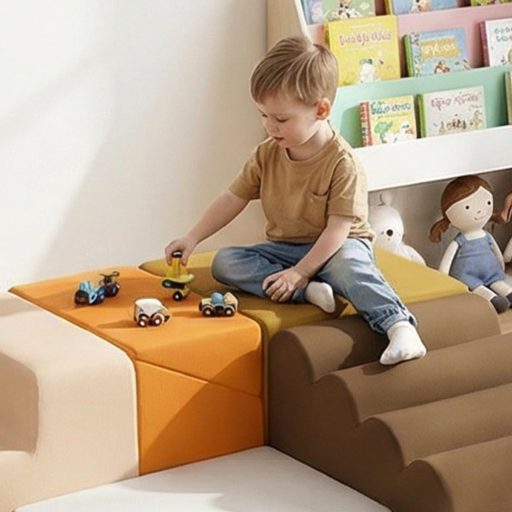 BanaSuper Puha Habos Játékszett Gyerekeknek, Csúszásmentes Kockarendszer Kisgyermekeknek, Moduláris Mozgásfejlesztő Játék