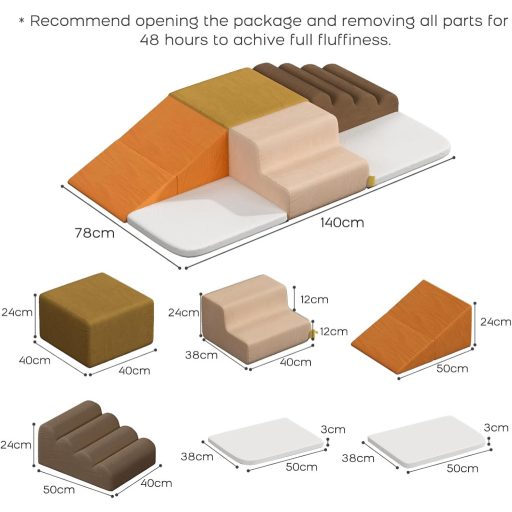 BanaSuper Puha Habos Játékszett Gyerekeknek, Csúszásmentes Kockarendszer Kisgyermekeknek, Moduláris Mozgásfejlesztő Játék