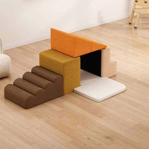 BanaSuper Puha Habos Játékszett Gyerekeknek, Csúszásmentes Kockarendszer Kisgyermekeknek, Moduláris Mozgásfejlesztő Játék