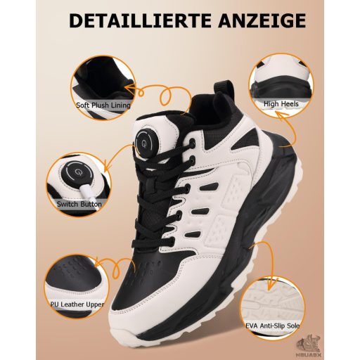 NBUABX Pantofi încălziți pentru bărbați și femei - Încălzitor electric pentru picioare cu 3 niveluri de căldură și baterie de 4000 mAh - Pantofi sport de iarnă reîncărcabili pentru vânătoare