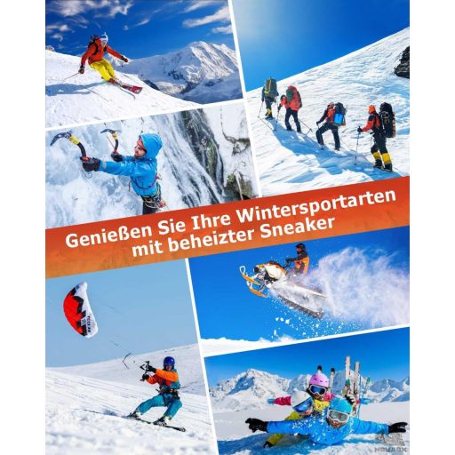NBUABX Pantofi încălziți pentru bărbați și femei - Încălzitor electric pentru picioare cu 3 niveluri de căldură și baterie de 4000 mAh - Pantofi sport de iarnă reîncărcabili pentru vânătoare