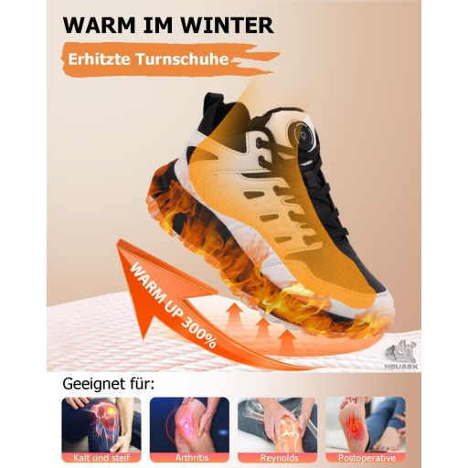 NBUABX Pantofi Încălziți Electric pentru Bărbați și Femei - 3 Nivele de Căldură, Încălțăminte de Iarnă Unisex cu Baterie Reîncărcabilă de 4000 mAh pentru Schi, Vânătoare