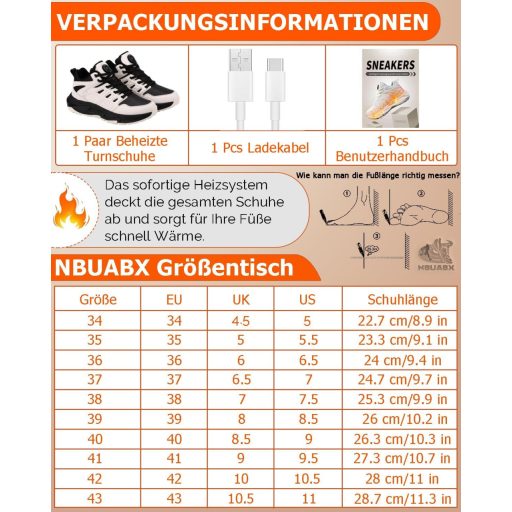 NBUABX Elektromos Fűthető Cipő Férfiaknak és Nőknek - 3 Hőfokozatú Unisex Téli Lábbeli 4000 mAh Újratölthető Akkumulátorral Síeléshez, Vadás