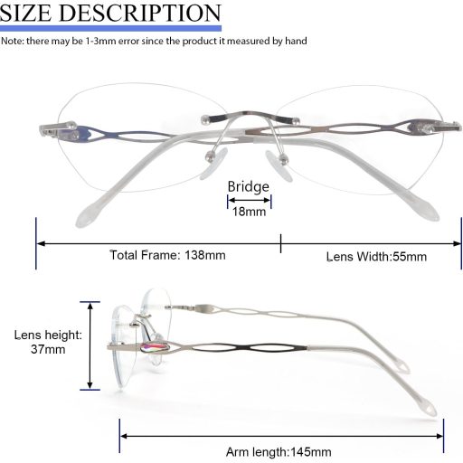 MMOWW Kékfény szűrő olvasószemüveg női fém könnyű számítógéphez