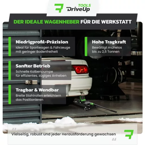 DriveUpTools hidraulikus emelő 2.5T 85-350mm emeléssel 2500kg terhelhetőség