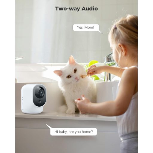 COCOCAM 2K WiFi Biztonsági Kamera Akkumulátorral, Mozgásérzékelés, Baba és Háziállat Megfigyelő