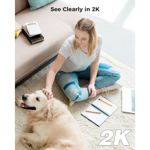 COCOCAM 2K WiFi Biztonsági Kamera Akkumulátorral, Mozgásérzékelés, Baba és Háziállat Megfigyelő