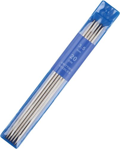 Coopay 5 db-os 3,5 mm-es rozsdamentes acél kötőtű készlet, 20 cm hosszú zokni kötőtűk sálakhoz, sapkákhoz, pulóverekhez, kézimunkához