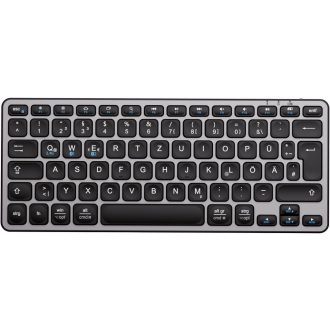   iClever Bluetooth Billentyűzet, Vezeték Nélküli Német QWERTZ Kiosztás, Újratölthető, 3 Eszköz Közötti Váltás, MacBook Pro/Air, iMac Kompatib
