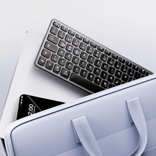 Tastatură Bluetooth iClever, Wireless, Germană QWERTZ, Reîncărcabilă, Comutare între 3 Dispozitive, Compatibilă MacBook Pro/Air, iMac