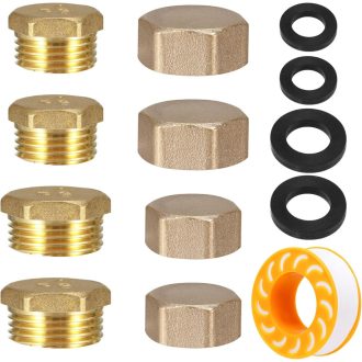   Xialvyu 8 darabos réz záródugó szett 1/2 3/4 hüvelyk vízvezeték dugó tömítéssel