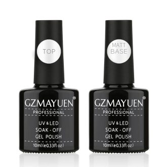  Sada gélových lakov na nechty GZMAYUEN Shellac Base Coat a Matt Top Coat UV 10 ml