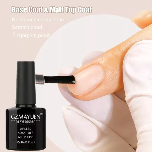GZMAYUEN Shellac Base Coat és Matt Top Coat UV Gél Lakk Szett 10ml