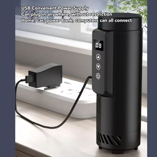 Fyearfly Geantă frigorifică electrică pentru insulină, portabilă, pentru călătorii, răcitor medicamente 30 ore 0-18°C, pentru 5 stilouri de insulină, USB, display LCD, negru