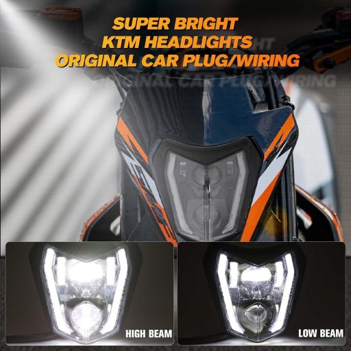 DREAMIZER LED svetlomet na motocykel E24 6500K kompatibilný s Enduro ATV KTM